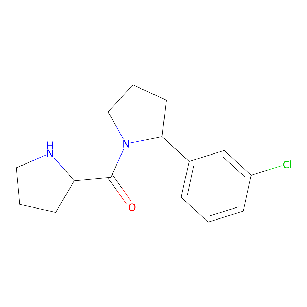 2-(3-Chlorophenyl)-1-(pyrrolidine-2-carbonyl)pyrrolidine molecular structure, CAS 1270650-31-1