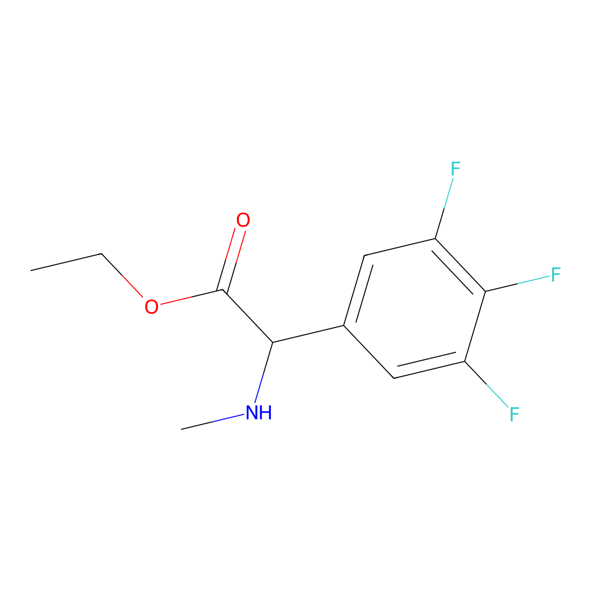 Ethyl 2-(methylamino)-2-(3,4,5-trifluorophenyl)acetate molecular structure, CAS 1270656-16-0