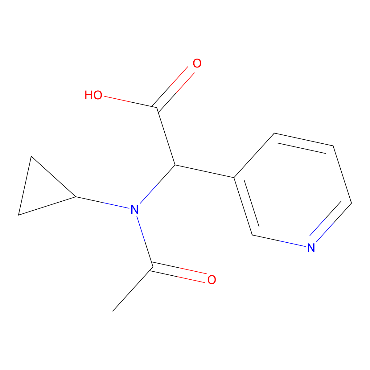 2-(N-cyclopropylacetamido)-2-(pyridin-3-yl)acetic acid molecular structure, CAS 1270661-82-9