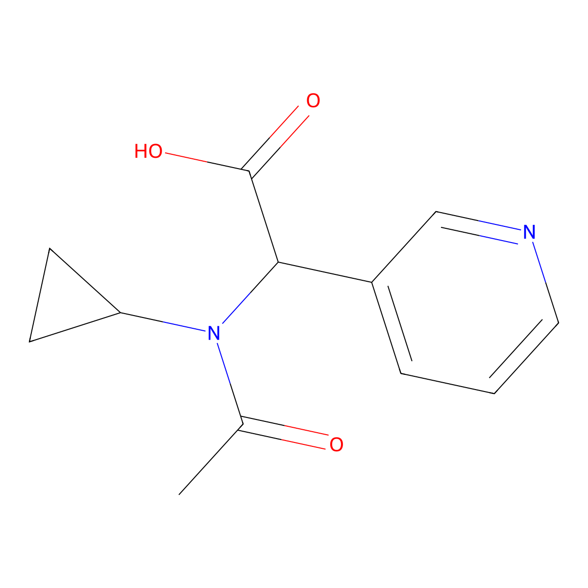2-(N-cyclopropylacetamido)-2-(pyridin-3-yl)acetic acid molecular structure, CAS 1270661-82-9