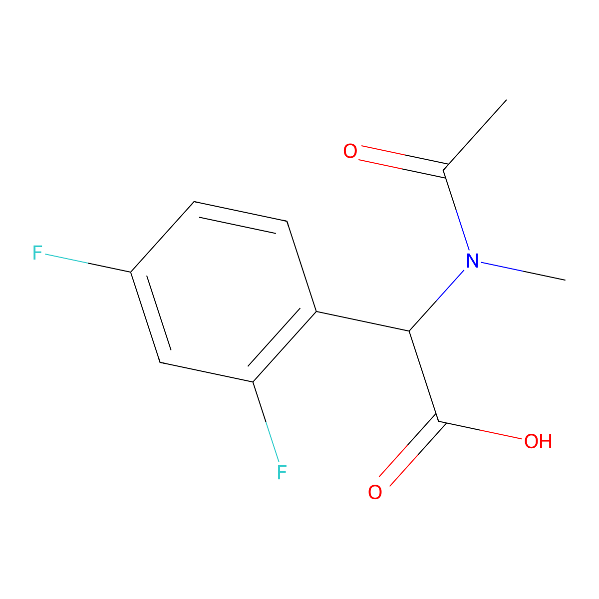 2-(2,4-difluorophenyl)-2-(N-methylacetamido)acetic acid molecular structure, CAS 1270661-89-6