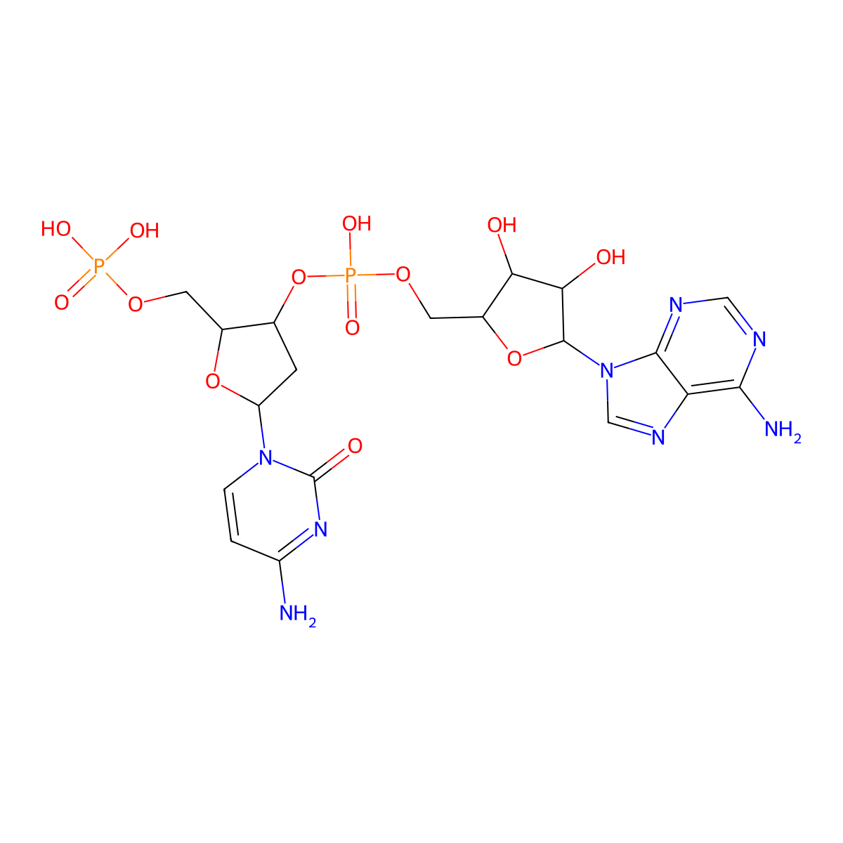 5'-Phospho-2'-deoxyribocytidylylriboadenosine molecular structure, CAS 127067-28-1
