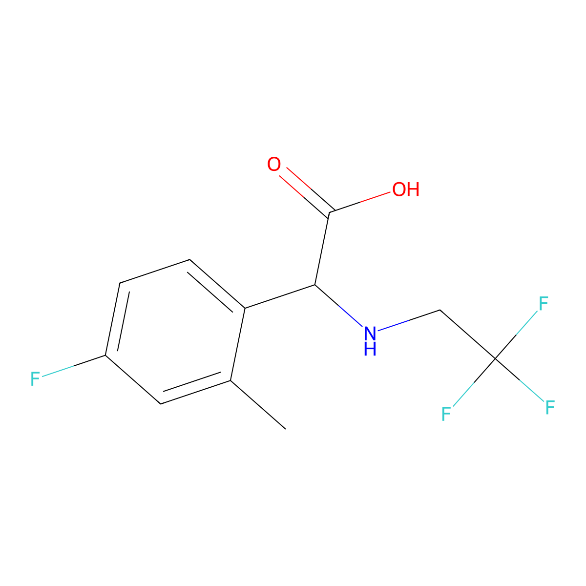 2-(4-Fluoro-2-methylphenyl)-2-[(2,2,2-trifluoroethyl)amino]acetic acid molecular structure, CAS 1270672-27-9