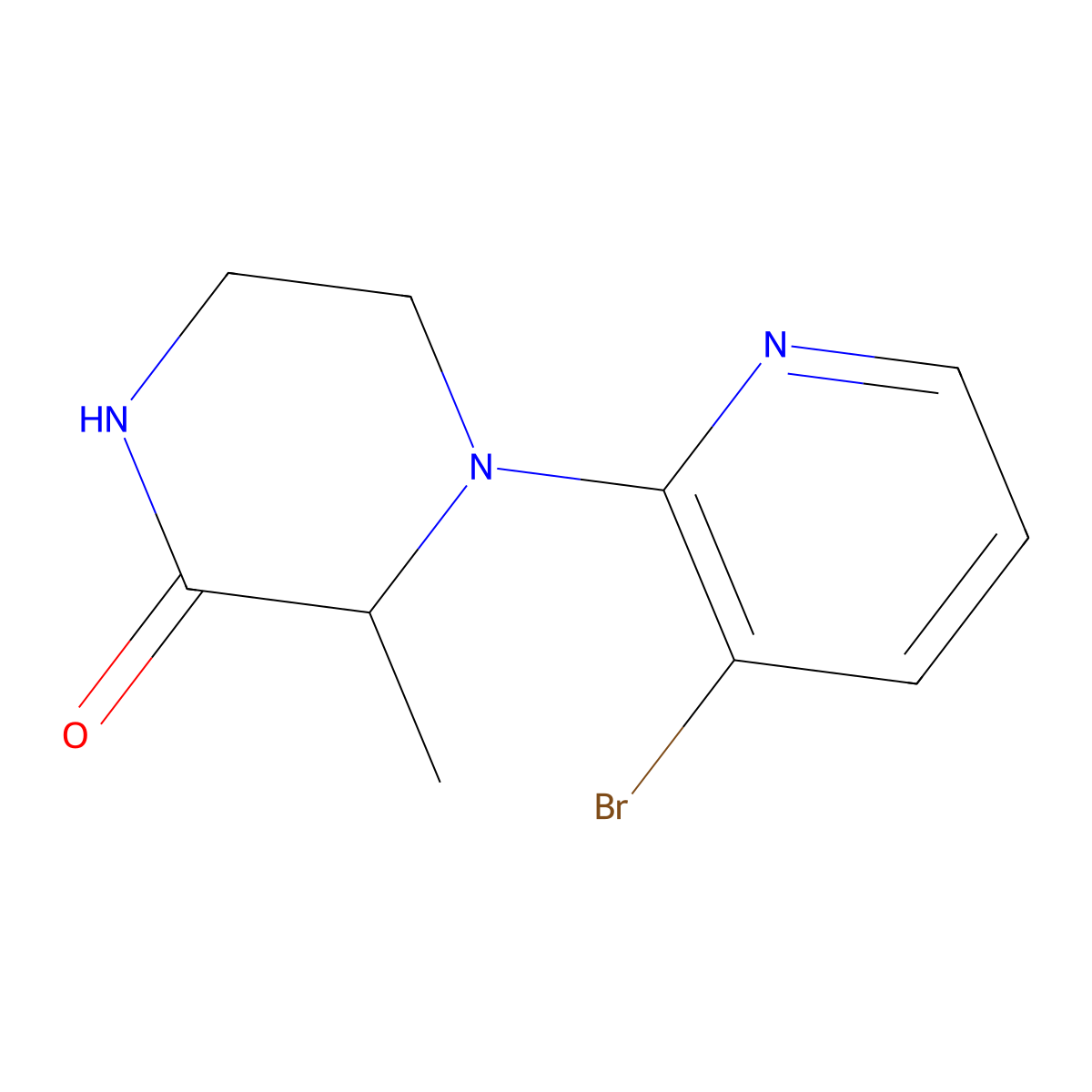 4-(3-Bromopyridin-2-yl)-3-methylpiperazin-2-one molecular structure, CAS 1270681-41-8