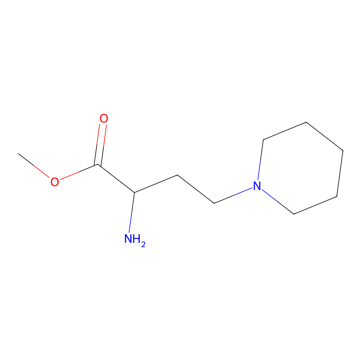 Methyl 2-amino-4-(piperidin-1-YL)butanoate molecular structure, CAS 1270692-69-7