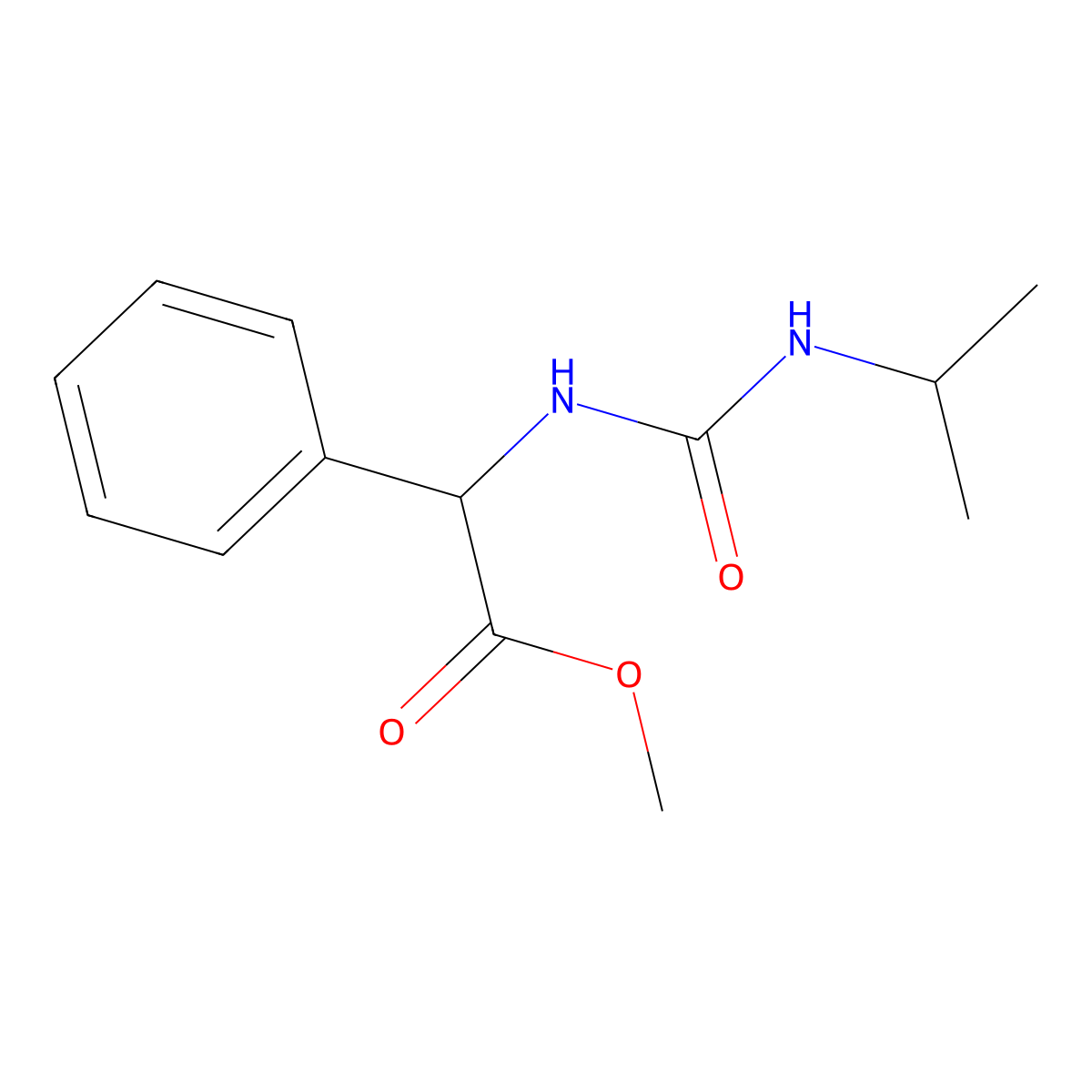 Methyl phenyl[(propan-2-ylcarbamoyl)amino]acetate molecular structure, CAS 1270697-27-2
