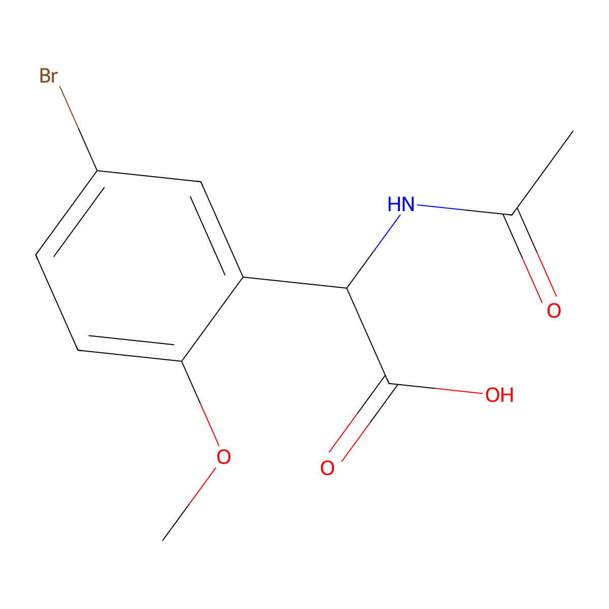 2-(5-Bromo-2-methoxyphenyl)-2-acetamidoacetic acid molecular structure, CAS 1270707-89-5