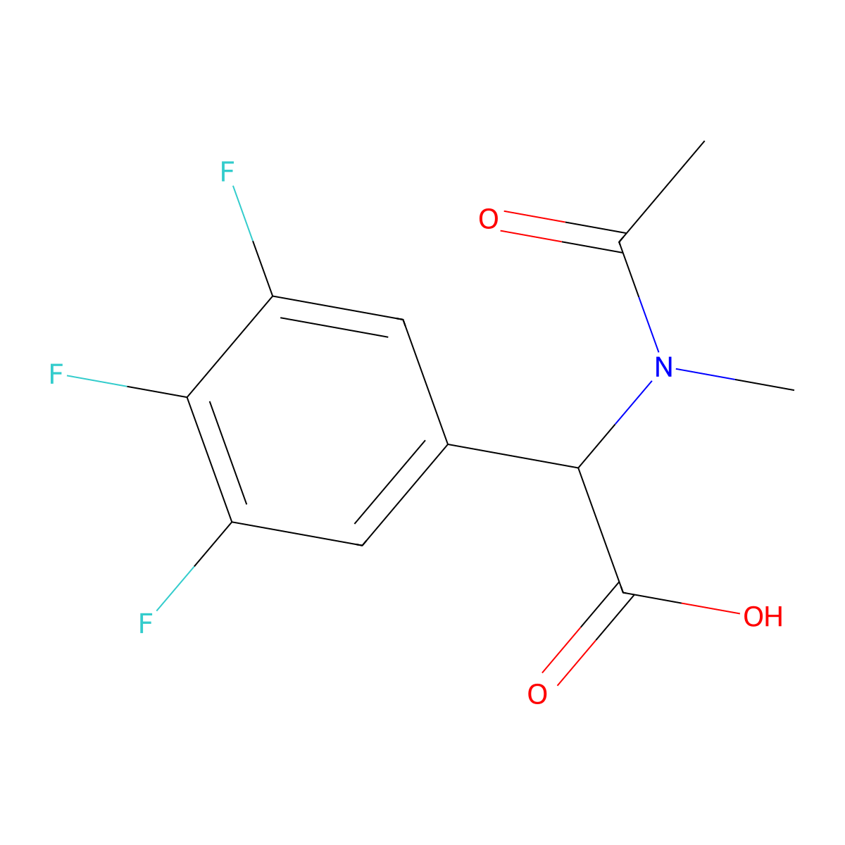 2-(N-methylacetamido)-2-(3,4,5-trifluorophenyl)acetic acid molecular structure, CAS 1270716-20-5