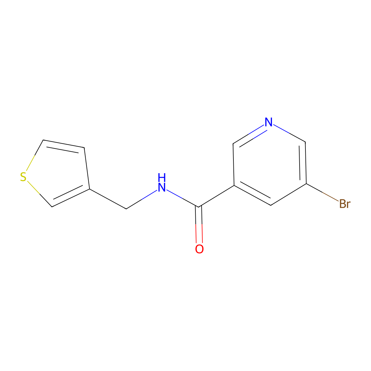 5-bromo-N-(thiophen-3-ylmethyl)nicotinamide molecular structure, CAS 1270725-26-2