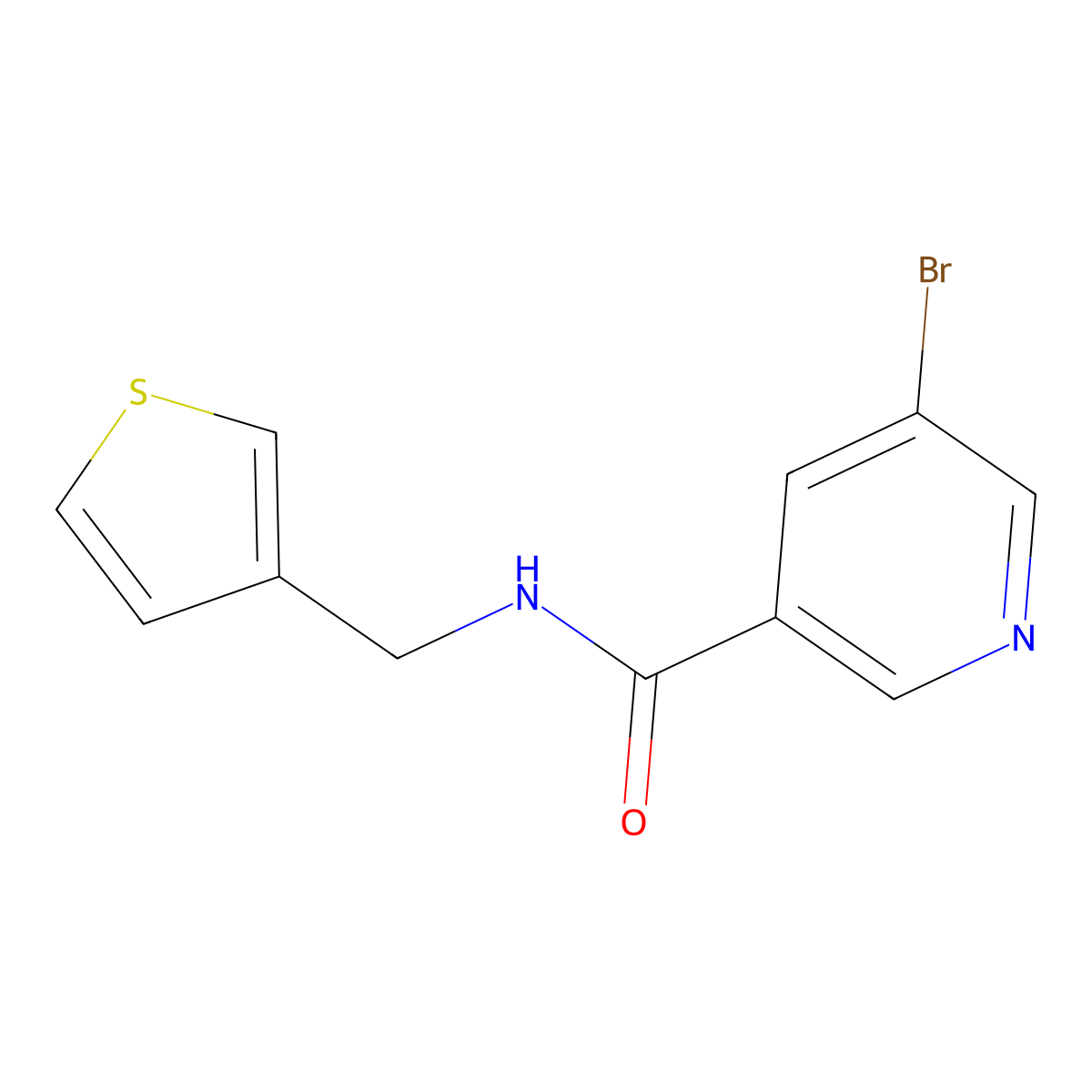 5-bromo-N-(thiophen-3-ylmethyl)nicotinamide molecular structure, CAS 1270725-26-2