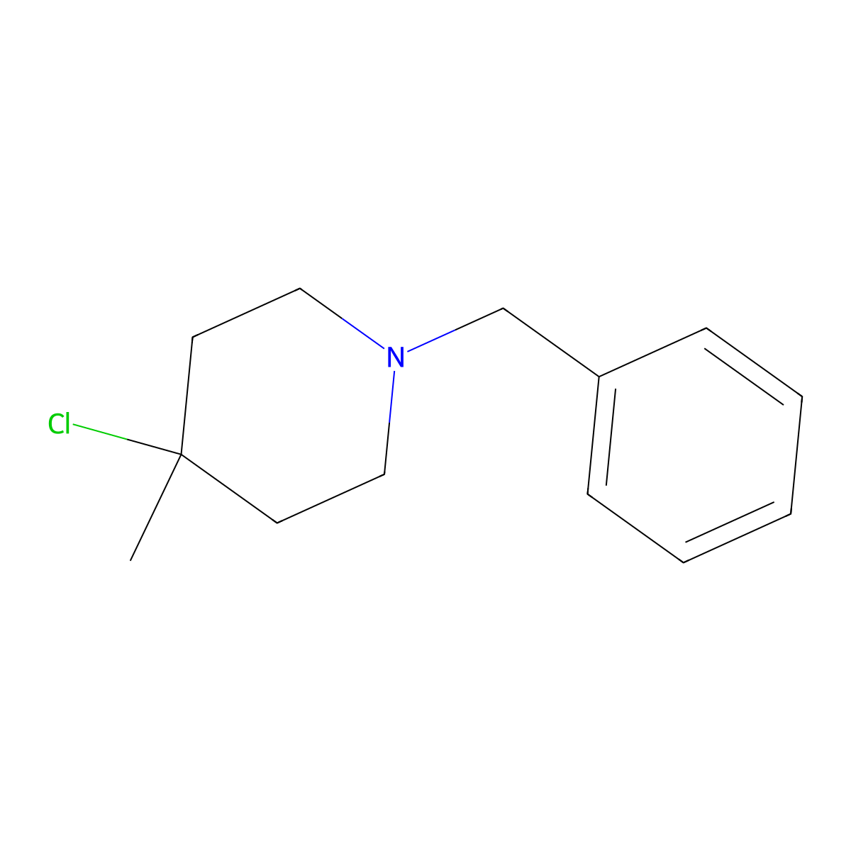 1-Benzyl-4-chloro-4-methylpiperidine molecular structure, CAS 127073-78-3