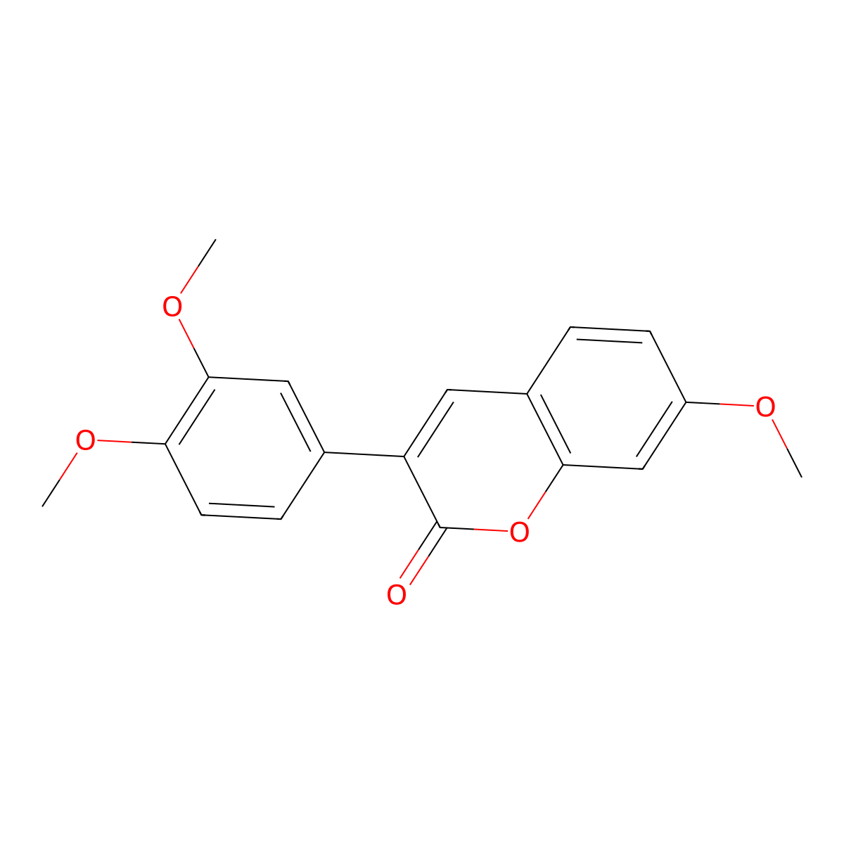 3-(3,4-Dimethoxyphenyl)-7-methoxy-2H-chromen-2-one molecular structure, CAS 127073-90-9