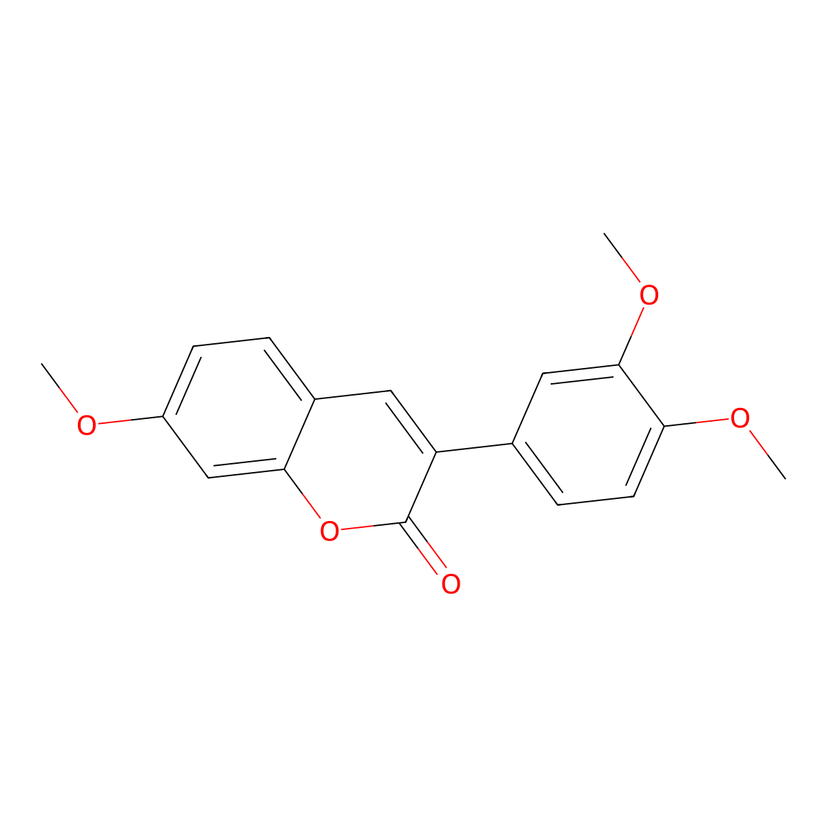 3-(3,4-Dimethoxyphenyl)-7-methoxy-2H-chromen-2-one molecular structure, CAS 127073-90-9