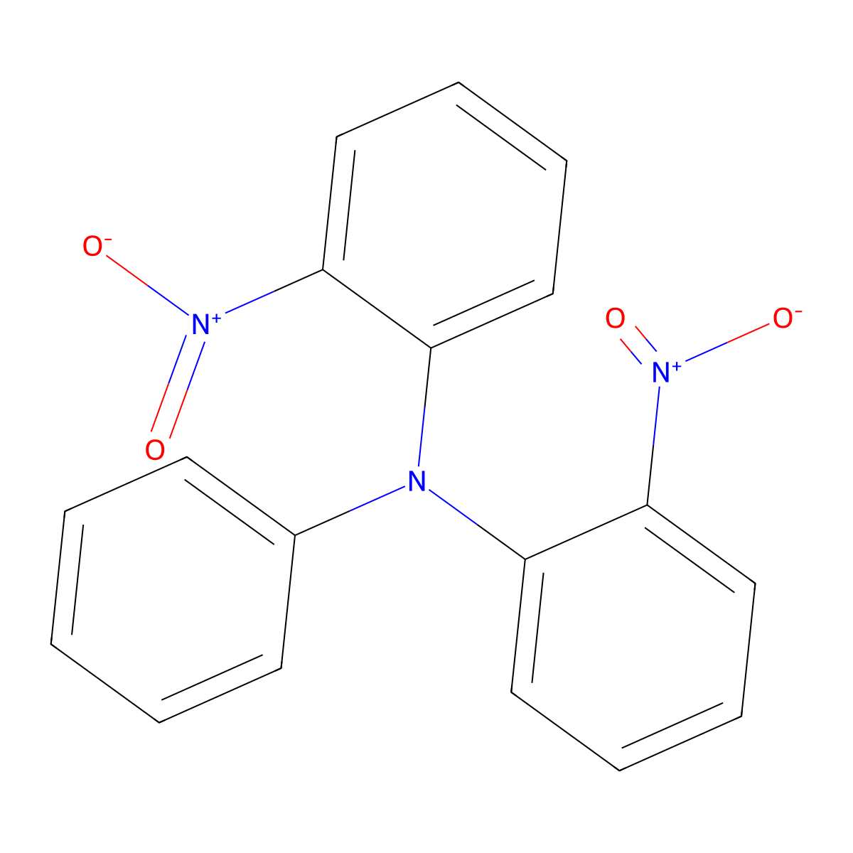 Bis-(2-nitrophenyl)phenylamine molecular structure, CAS 127074-39-9