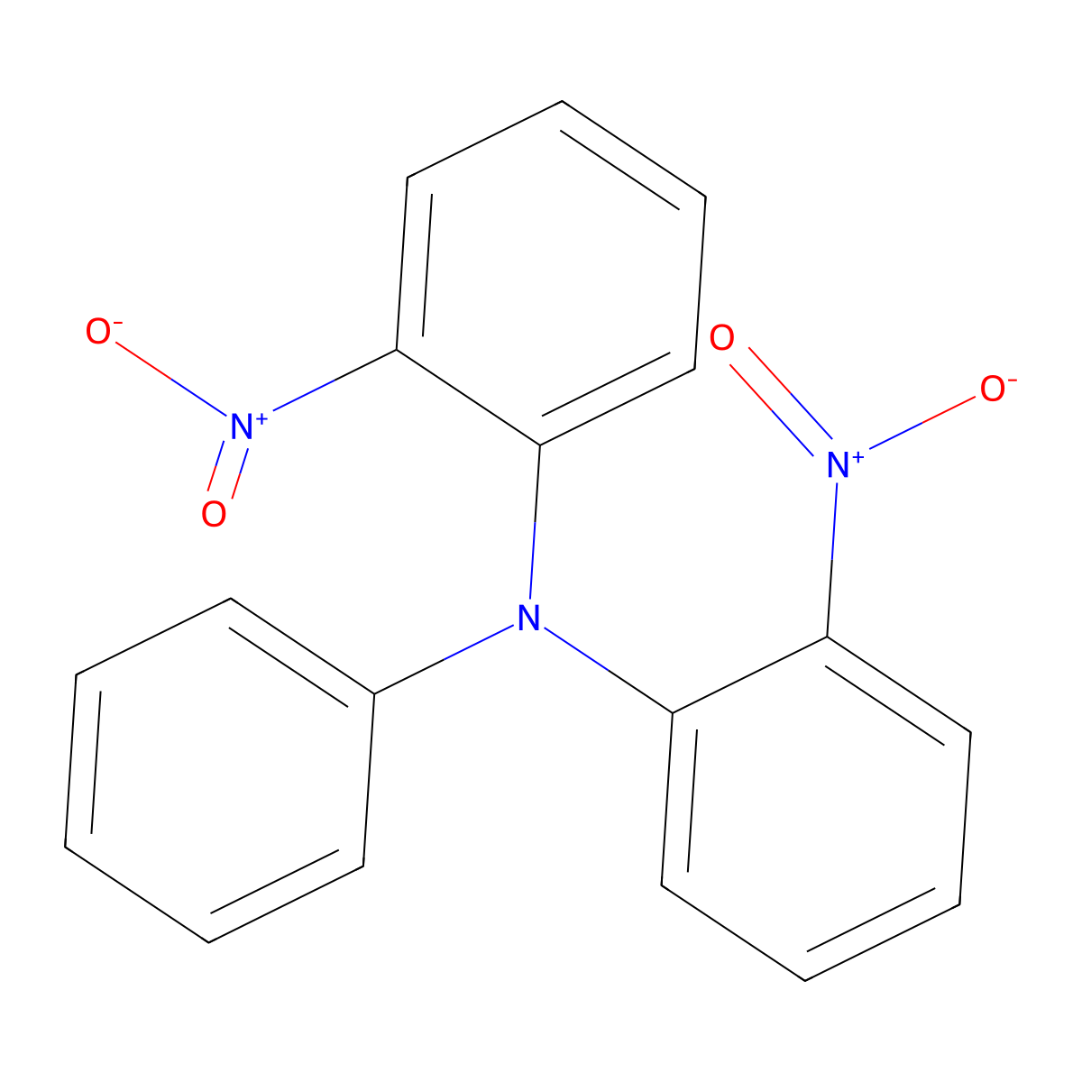 Bis-(2-nitrophenyl)phenylamine molecular structure, CAS 127074-39-9