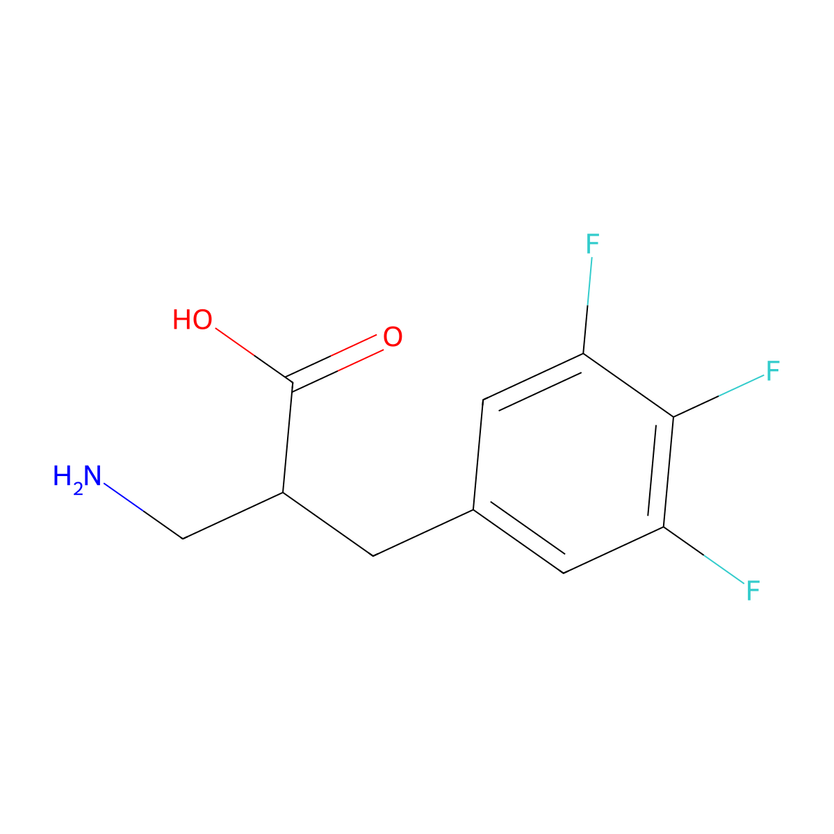 3-Amino-2-[(3,4,5-trifluorophenyl)methyl]propanoic acid molecular structure, CAS 1270744-76-7