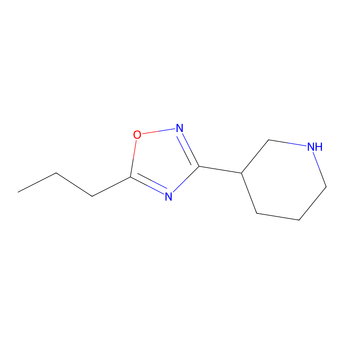 3-(Piperidin-3-yl)-5-propyl-1,2,4-oxadiazole molecular structure, CAS 1270744-79-0