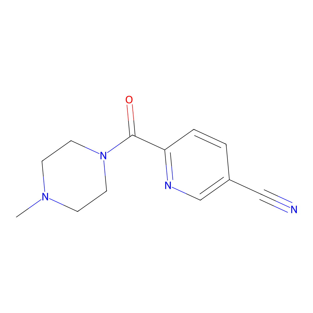 6-(4-Methylpiperazine-1-carbonyl)pyridine-3-carbonitrile molecular structure, CAS 1270786-16-7