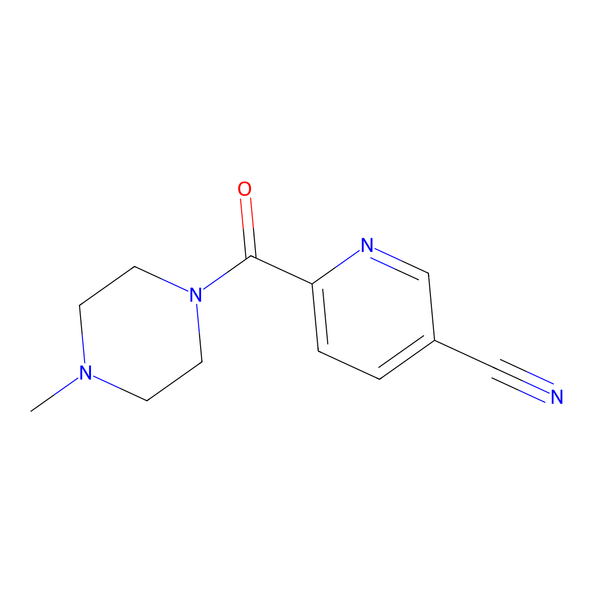 6-(4-Methylpiperazine-1-carbonyl)pyridine-3-carbonitrile molecular structure, CAS 1270786-16-7