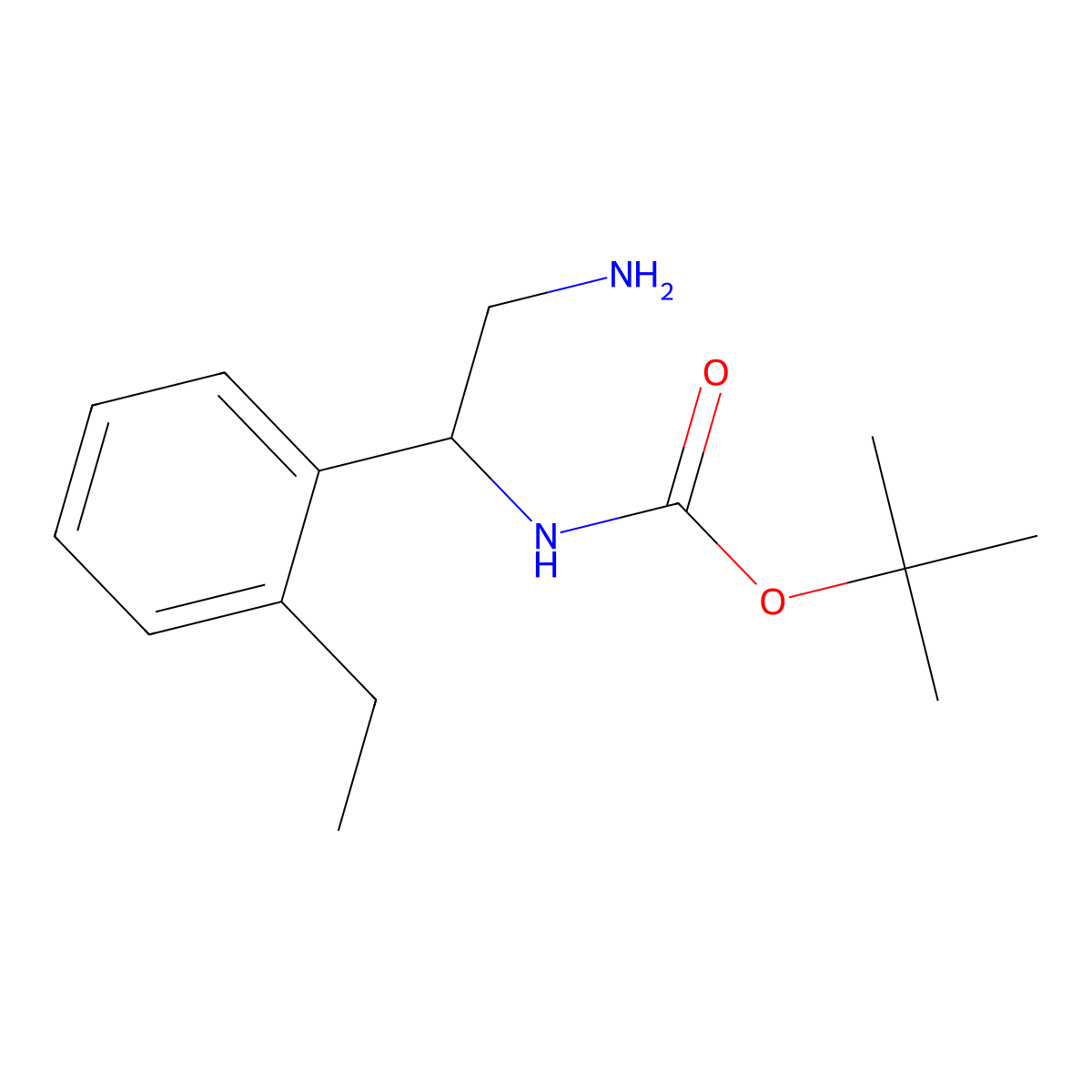 tert-butyl N-[2-amino-1-(2-ethylphenyl)ethyl]carbamate molecular structure, CAS 1270803-91-2