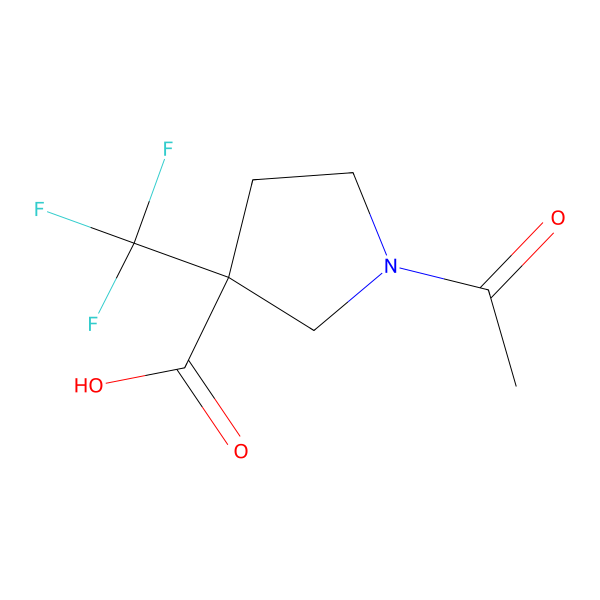1-Acetyl-3-(trifluoromethyl)pyrrolidine-3-carboxylic acid molecular structure, CAS 1270816-90-4