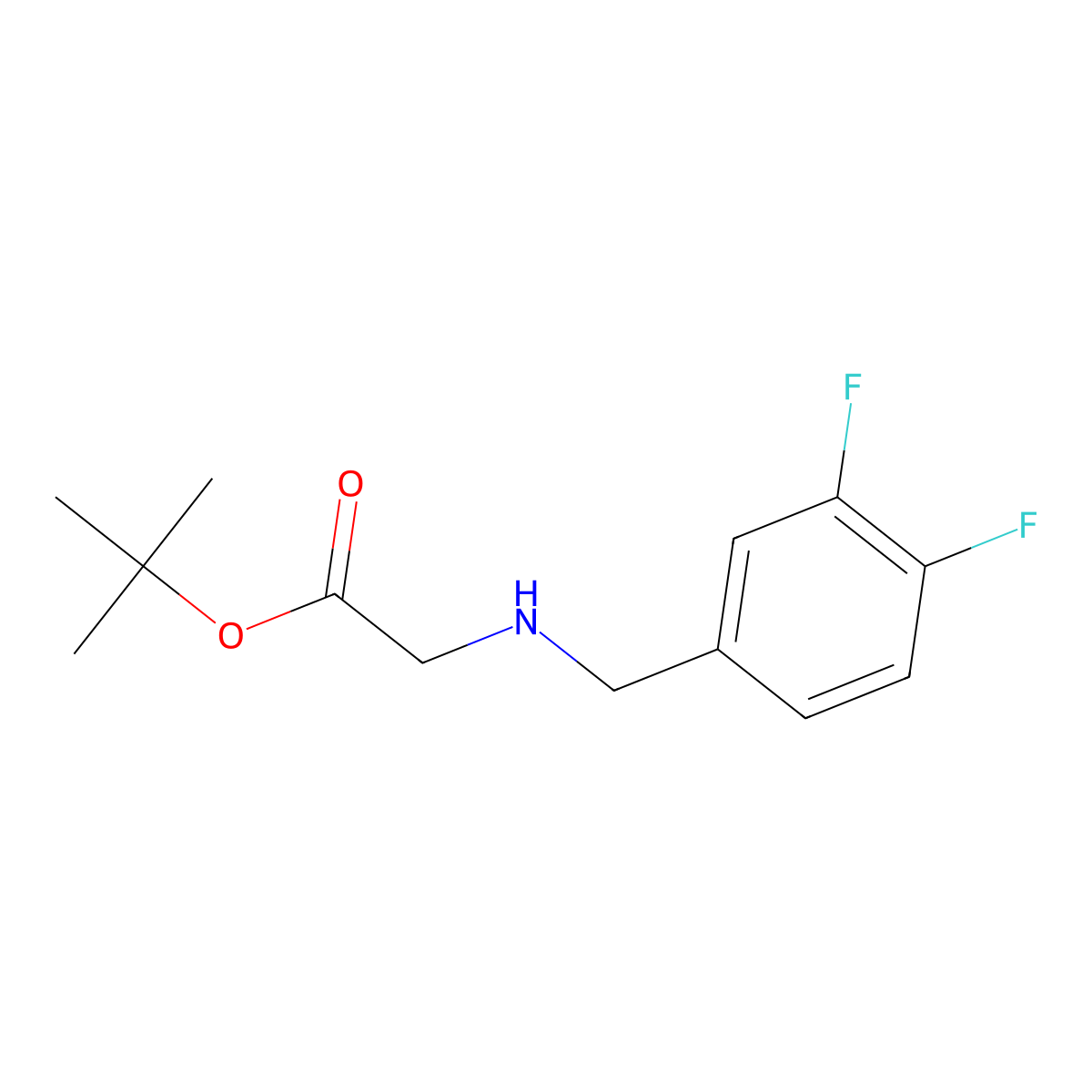 Tert-butyl 2-{[(3,4-difluorophenyl)methyl]amino}acetate molecular structure, CAS 1270823-64-7