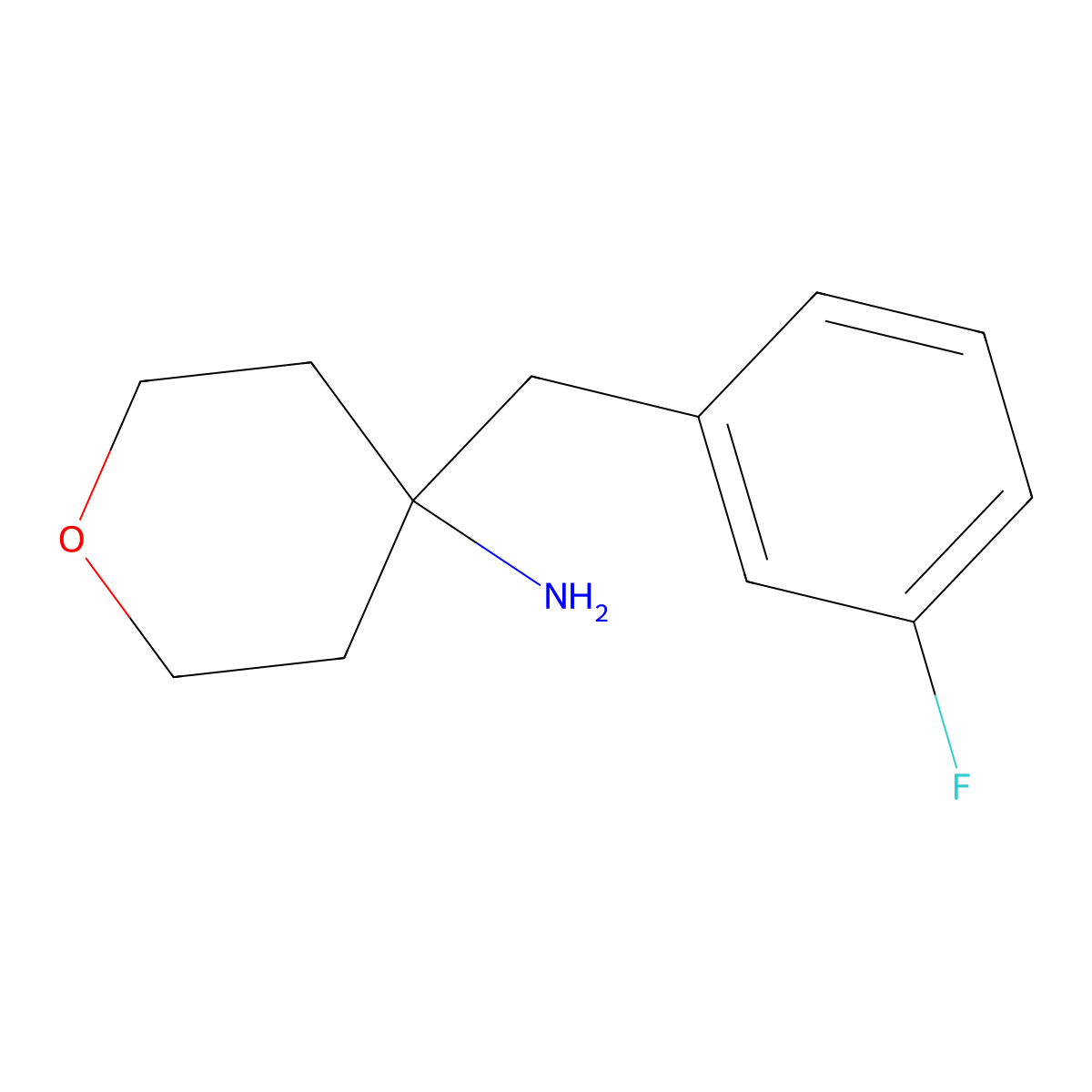 4-((3-Fluorophenyl)methyl)oxan-4-amine molecular structure, CAS 1270850-89-9