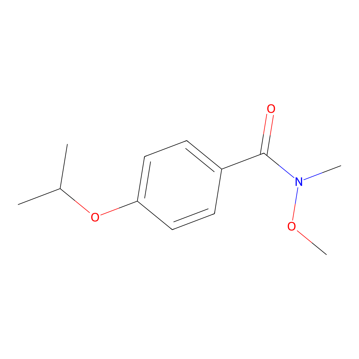 4-isopropoxy-N-methoxy-N-methylbenzamide molecular structure, CAS 1270852-43-1