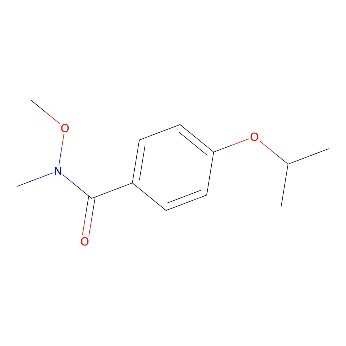 4-isopropoxy-N-methoxy-N-methylbenzamide molecular structure, CAS 1270852-43-1