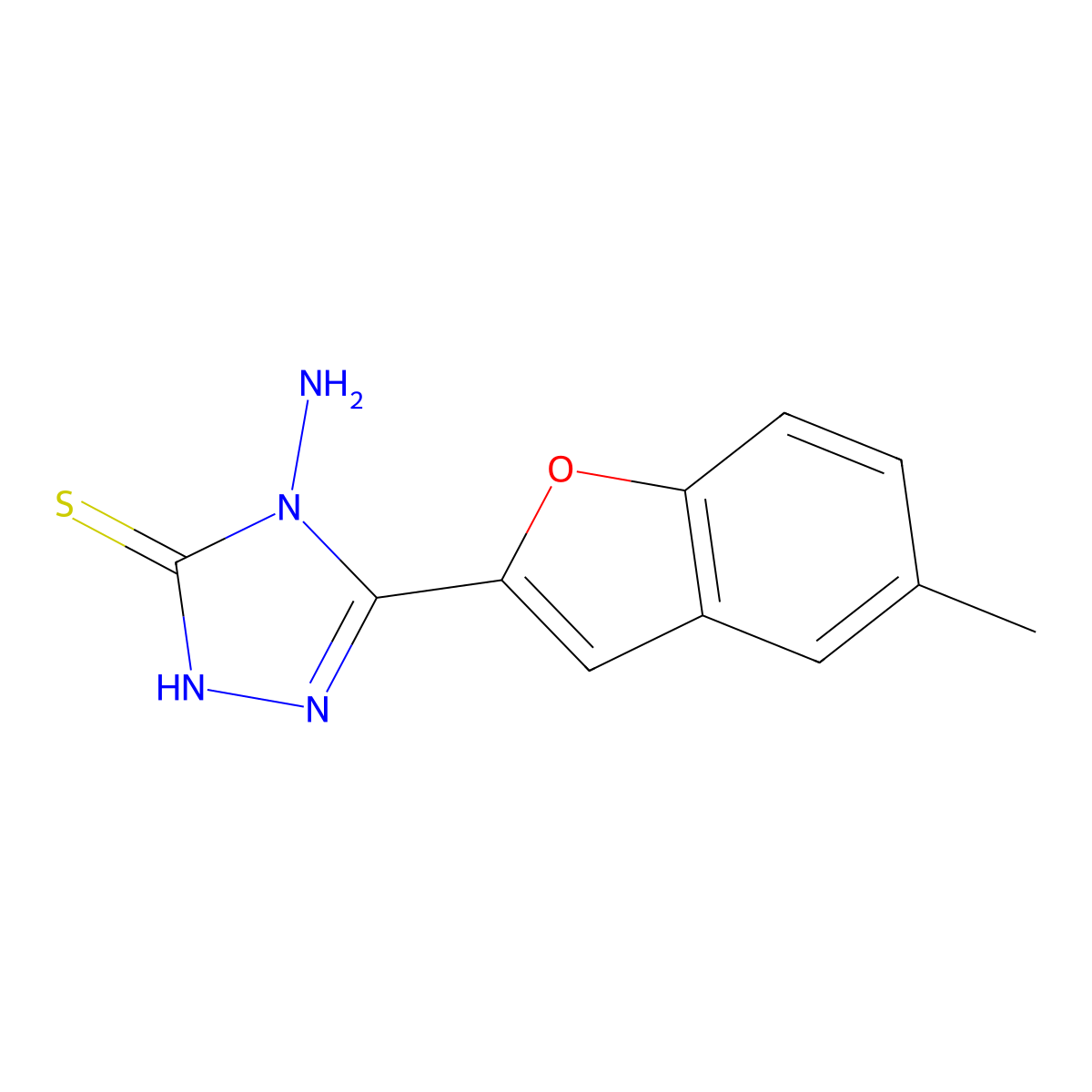4-amino-5-(5-methyl-1-benzofuran-2-yl)-4H-1,2,4-triazole-3-thiol molecular structure, CAS 1270869-72-1