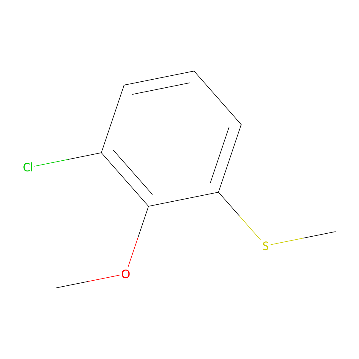 (3-Chloro-2-methoxyphenyl)(methyl)sulfane molecular structure, CAS 127087-23-4