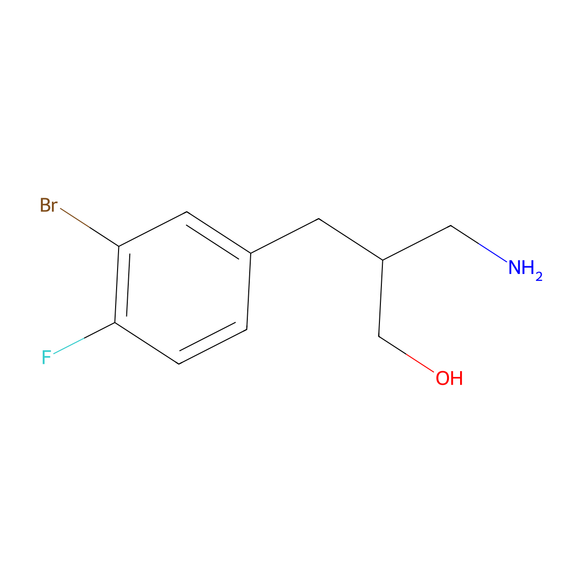 3-Amino-2-[(3-bromo-4-fluorophenyl)methyl]propan-1-ol molecular structure, CAS 1270874-04-8