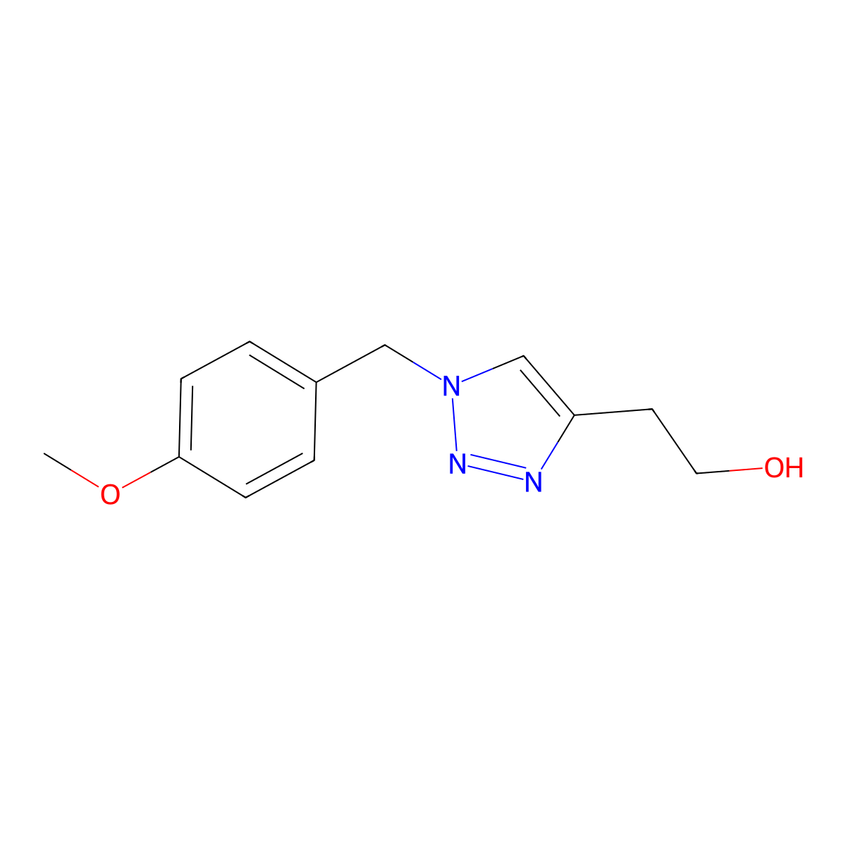 2-{1-[(4-methoxyphenyl)methyl]-1H-1,2,3-triazol-4-yl}ethan-1-ol molecular structure, CAS 1270874-87-7
