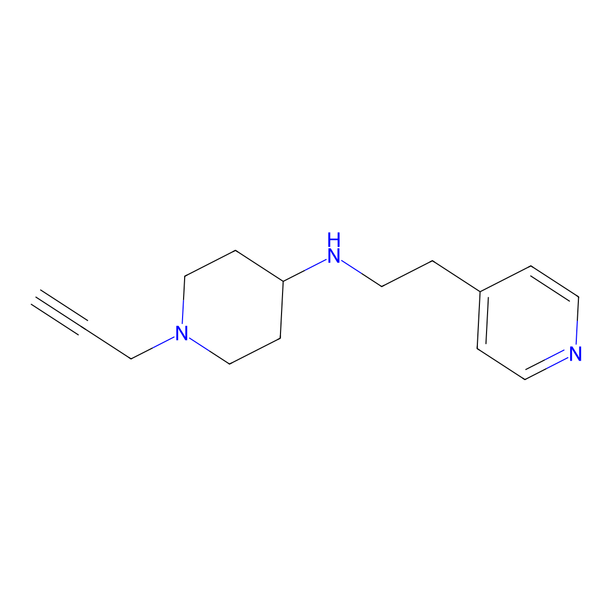 1-(prop-2-yn-1-yl)-N-[2-(pyridin-4-yl)ethyl]piperidin-4-amine molecular structure, CAS 1270875-52-9