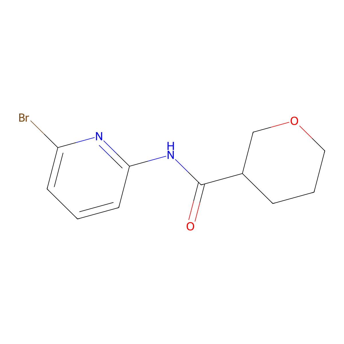 N-(6-bromopyridin-2-yl)oxane-3-carboxamide molecular structure, CAS 1270881-89-4
