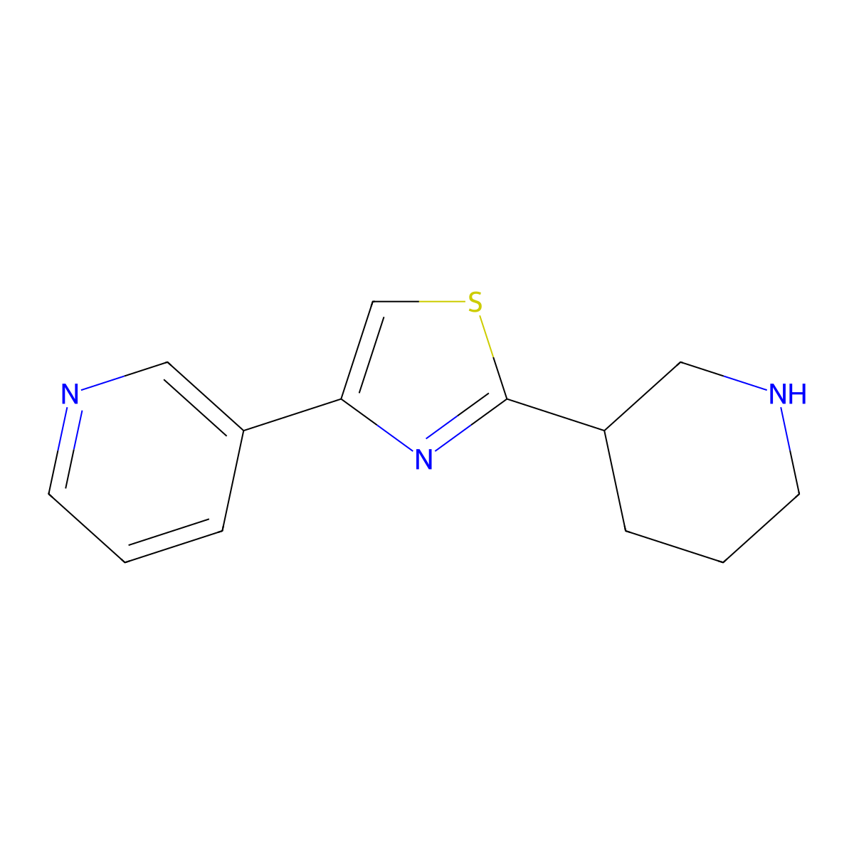 2-(Piperidin-3-yl)-4-(pyridin-3-yl)thiazole molecular structure, CAS 1270884-18-8