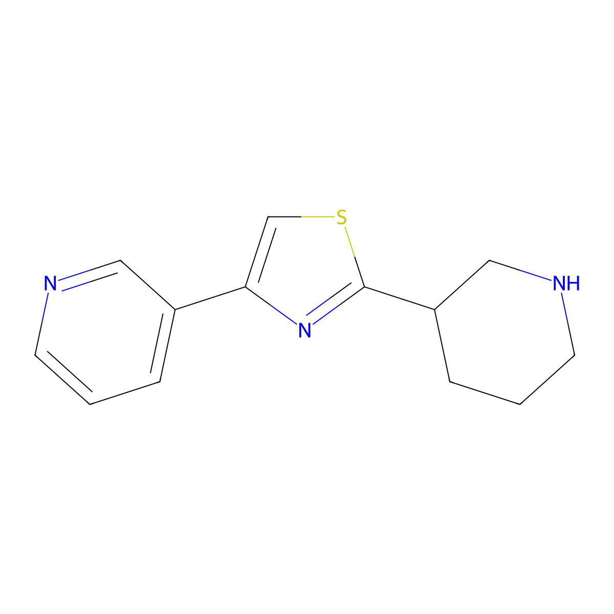 2-(Piperidin-3-yl)-4-(pyridin-3-yl)thiazole molecular structure, CAS 1270884-18-8