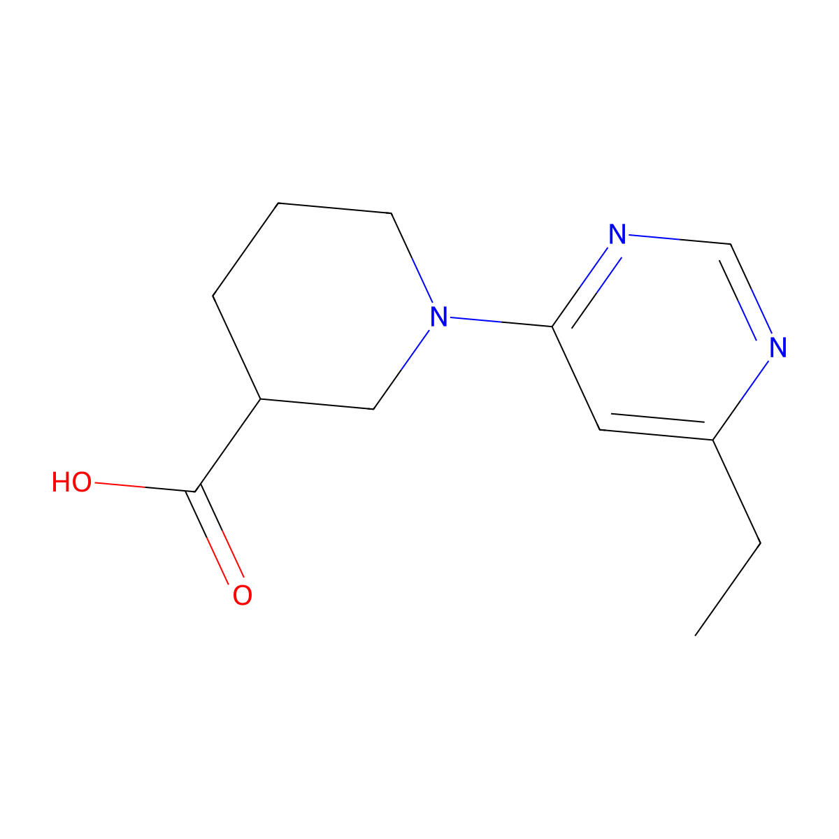 1-(6-Ethylpyrimidin-4-yl)piperidine-3-carboxylic acid molecular structure, CAS 1270899-46-1