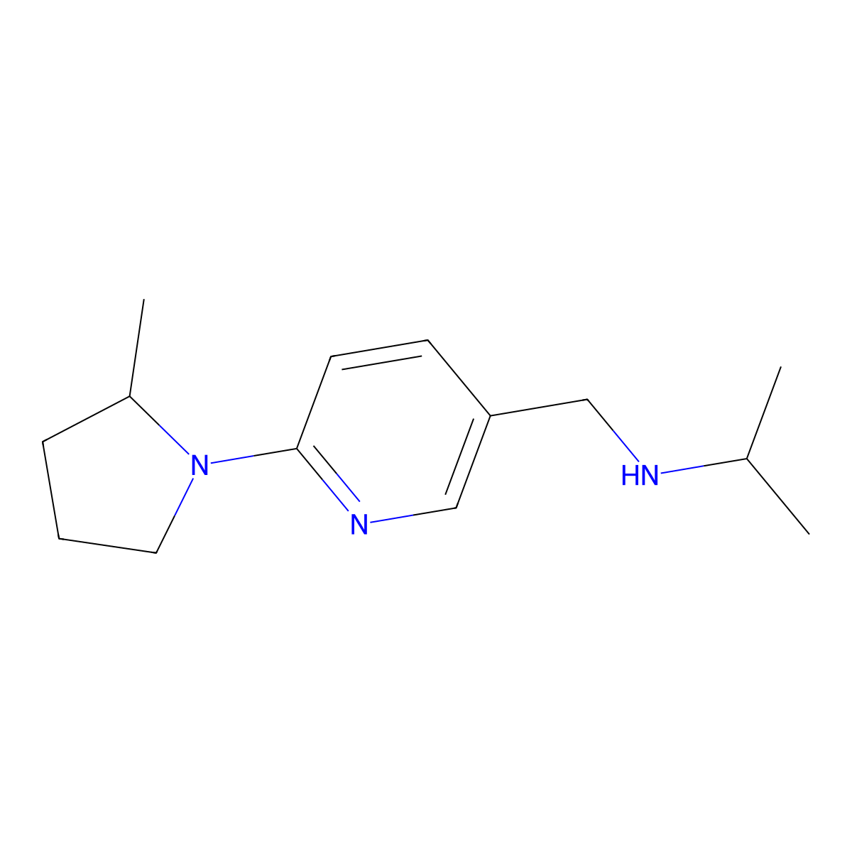 {[6-(2-Methylpyrrolidin-1-yl)pyridin-3-yl]methyl}(propan-2-yl)amine molecular structure, CAS 1270911-03-9
