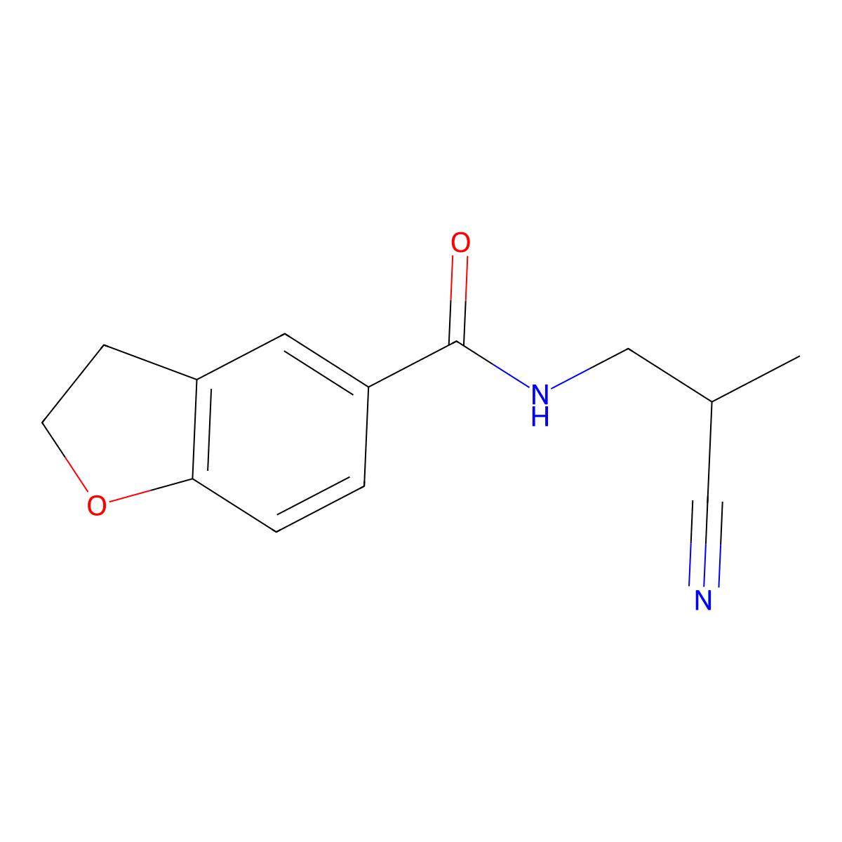 5-Benzofurancarboxamide, N-(2-cyanopropyl)-2,3-dihydro- molecular structure, CAS 1270914-59-4