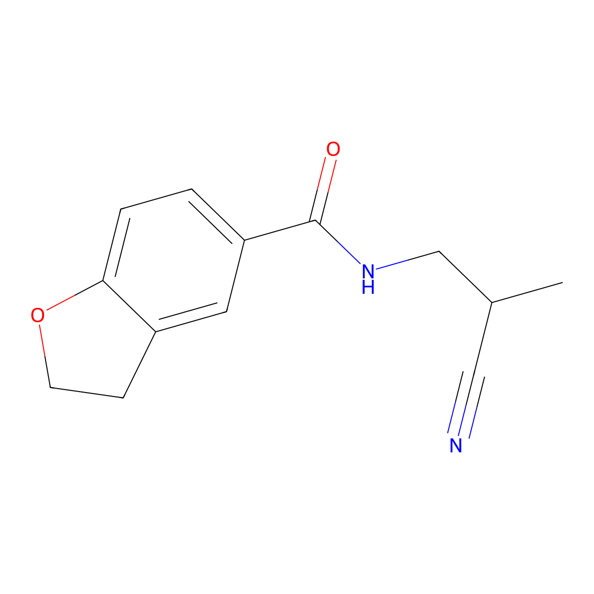 5-Benzofurancarboxamide, N-(2-cyanopropyl)-2,3-dihydro- molecular structure, CAS 1270914-59-4