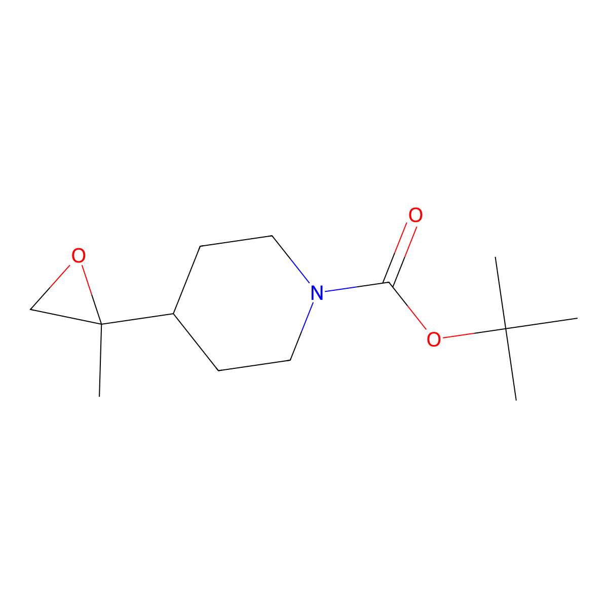 Tert-butyl 4-(2-methyloxiran-2-yl)piperidine-1-carboxylate molecular structure, CAS 1270919-70-4
