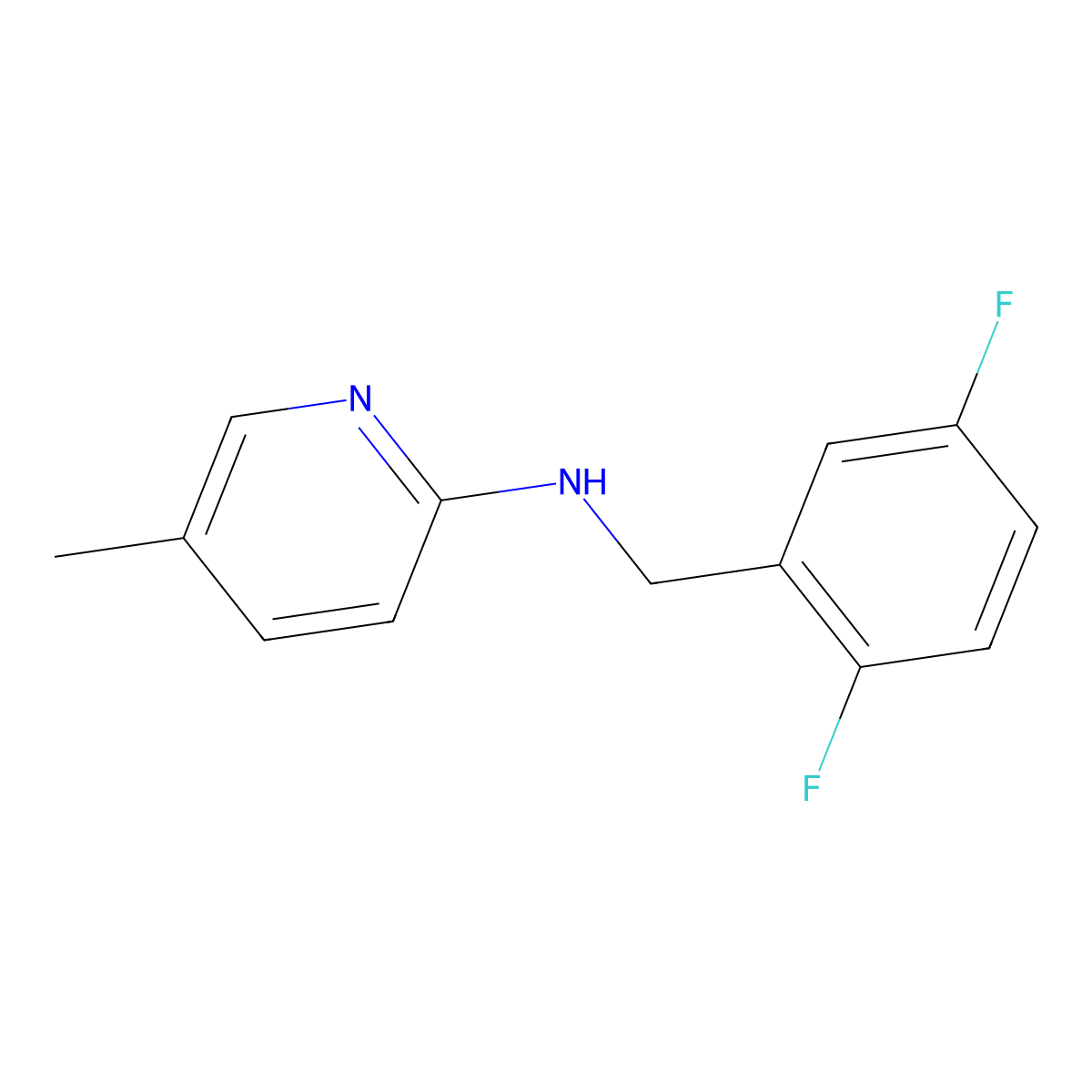 N-[(2,5-Difluorophenyl)methyl]-5-methyl-2-pyridinamine molecular structure, CAS 1270922-10-5