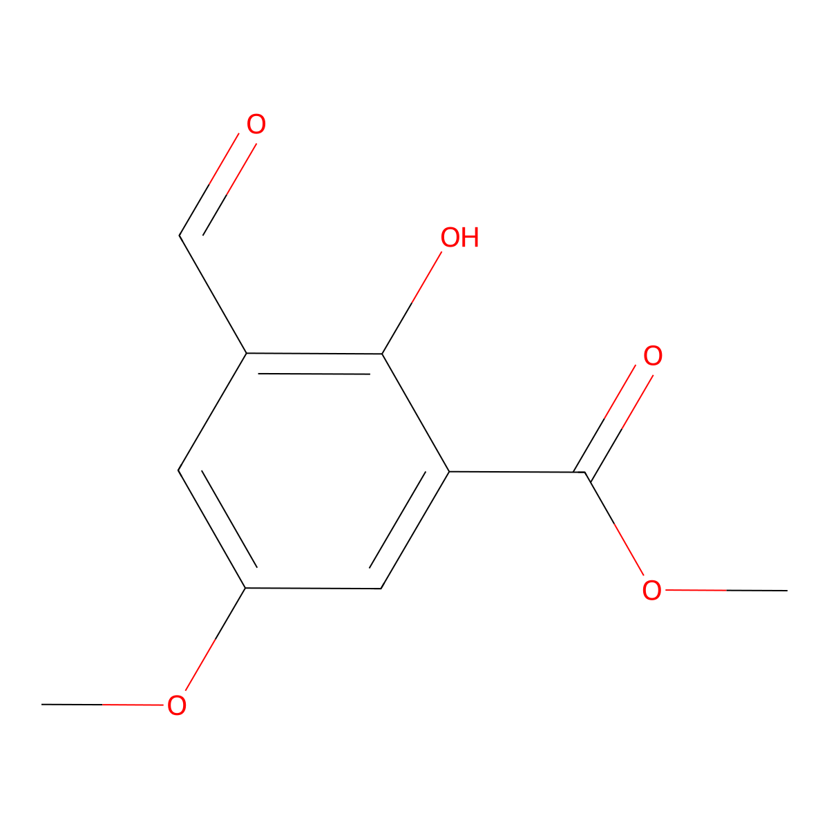 Methyl 3-formyl-2-hydroxy-5-methoxybenzoate molecular structure, CAS 127093-62-3