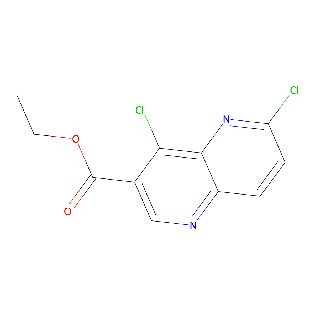 Ethyl 4,6-dichloro-1,5-naphthyridine-3-carboxylate molecular structure, CAS 127094-57-9