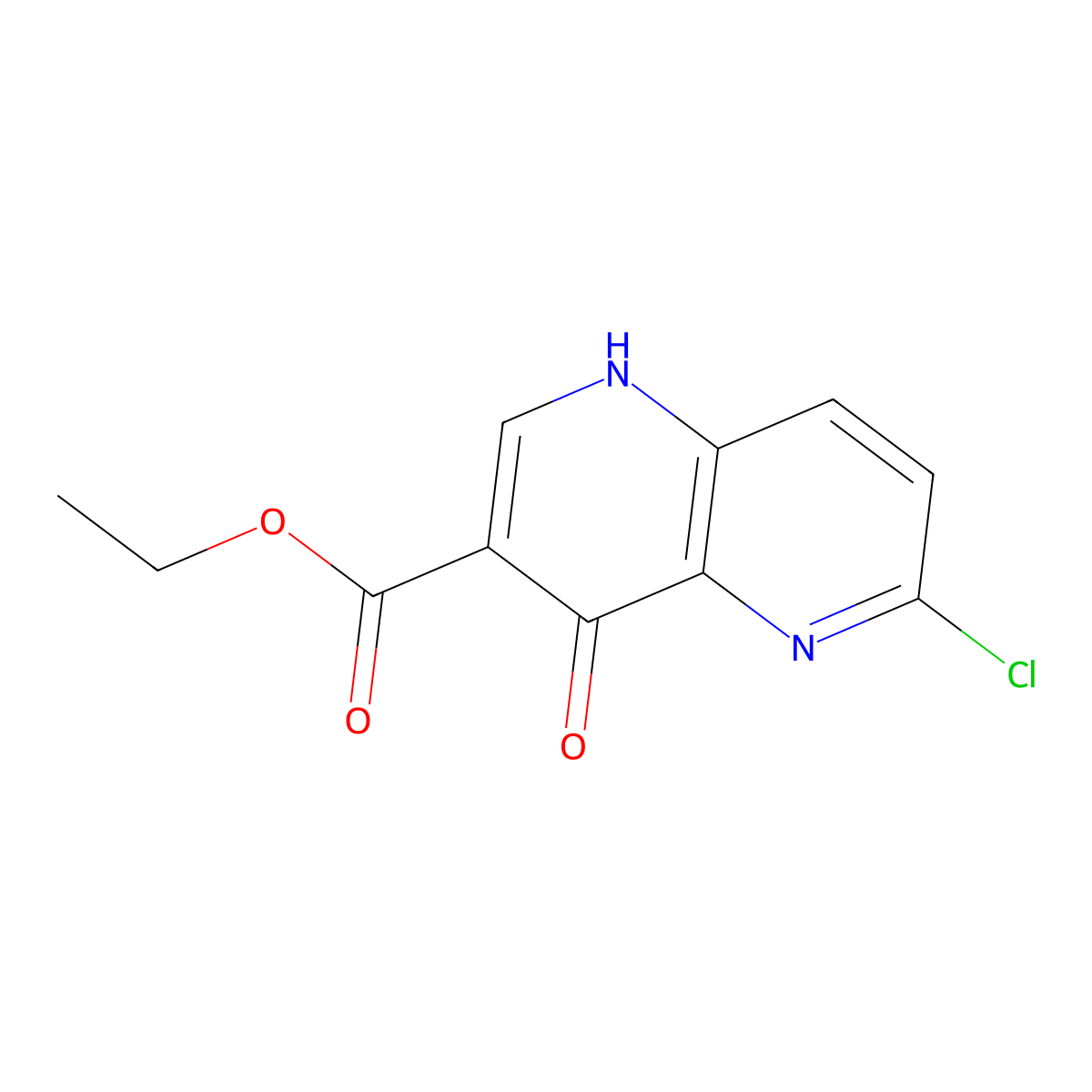 Ethyl 6-chloro-4-hydroxy[1,5]naphthyridine-3-carboxylate molecular structure, CAS 127094-58-0