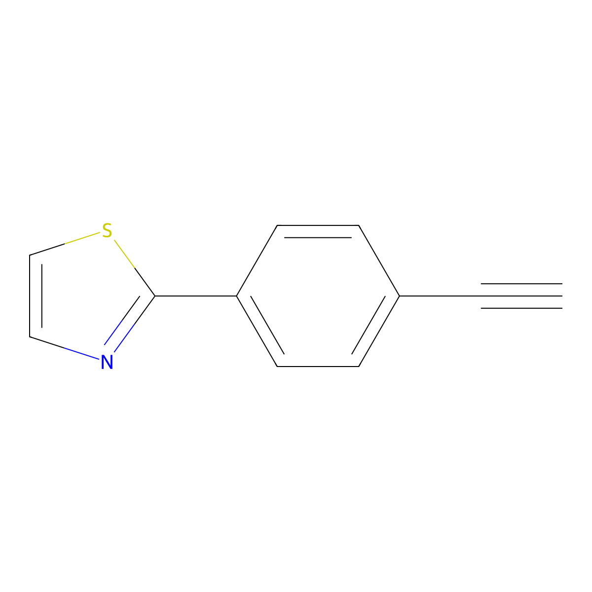 2-(4-ethynylphenyl)Thiazole molecular structure, CAS 1270965-17-7