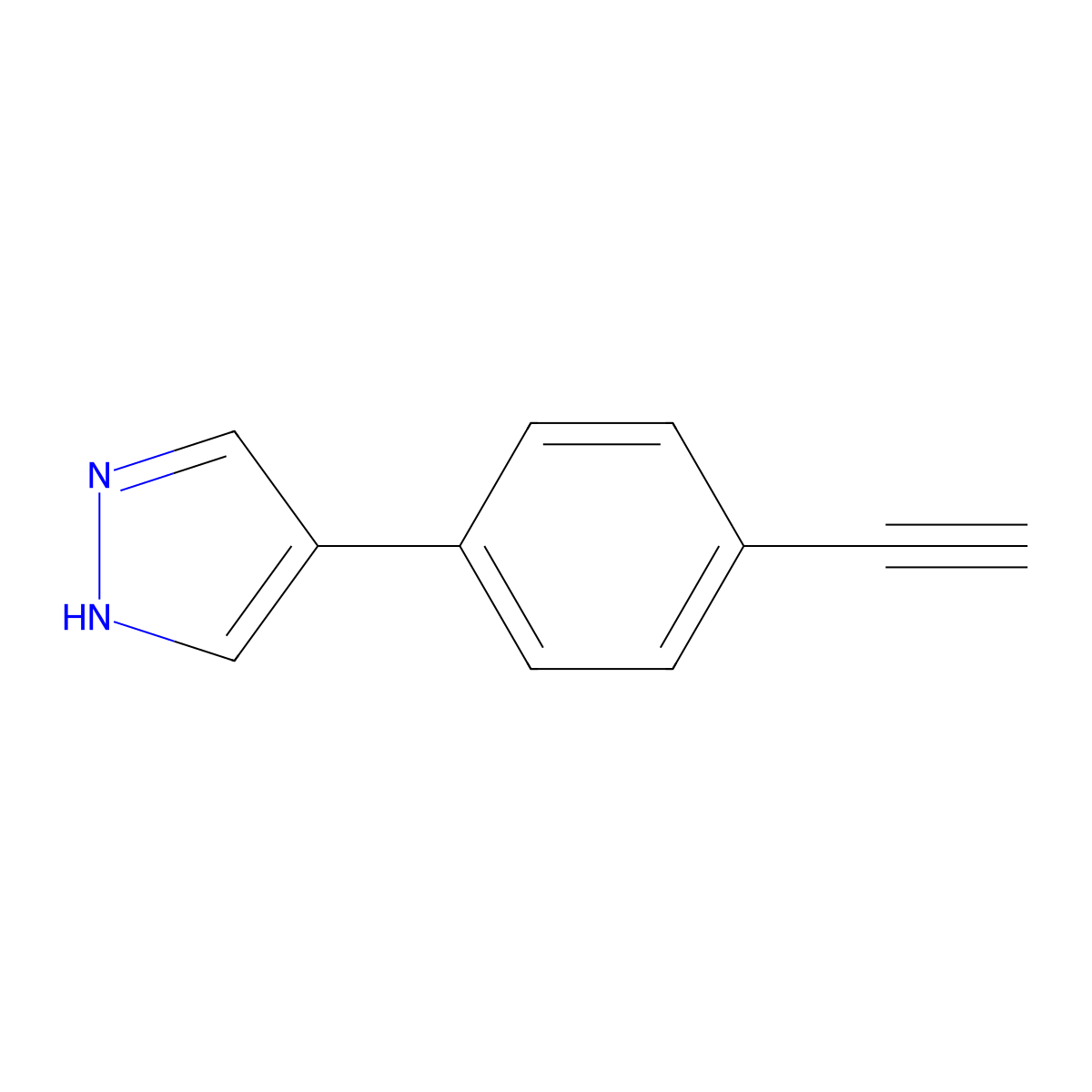4-(4-ethynylphenyl)-1H-pyrazole molecular structure, CAS 1270965-22-4