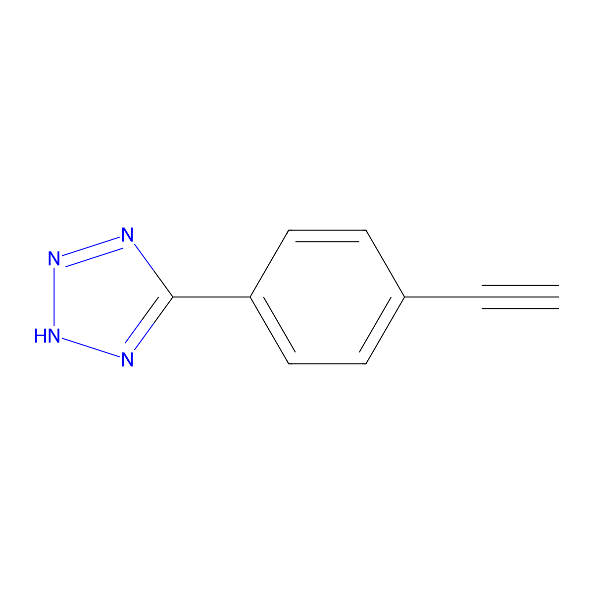 5-(4-ethynylphenyl)-2H-1,2,3,4-tetrazole molecular structure, CAS 1270965-23-5