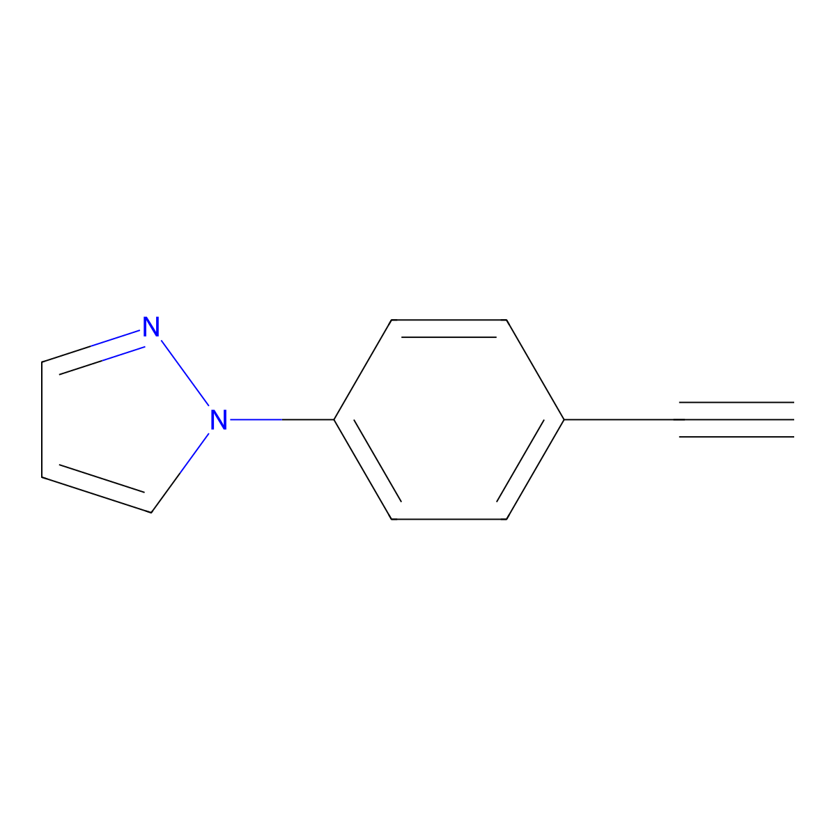 1-(4-ethynylphenyl)-1H-pyrazole molecular structure, CAS 1270965-28-0